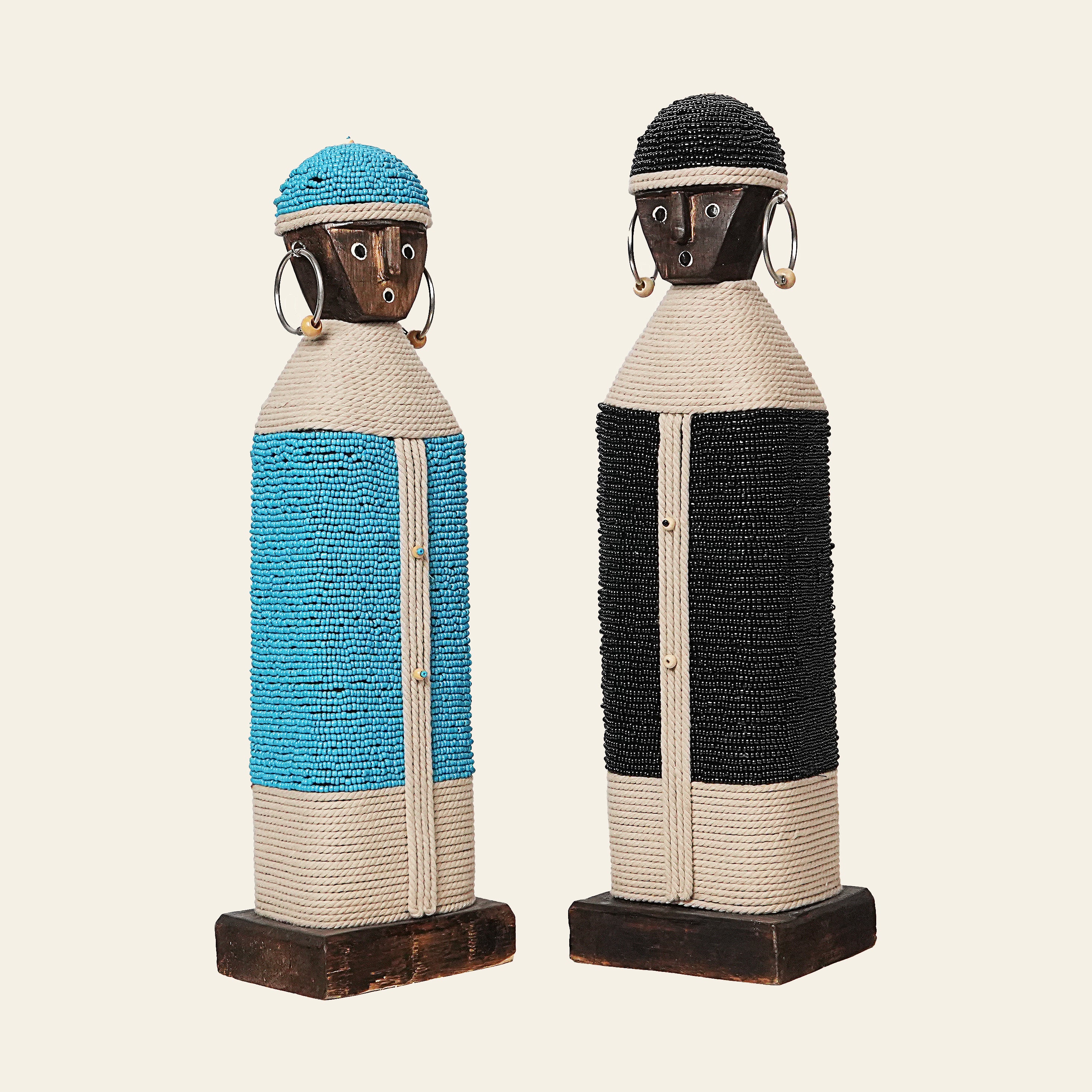 Beaded Tribal Figurine - Cultural Home Decor