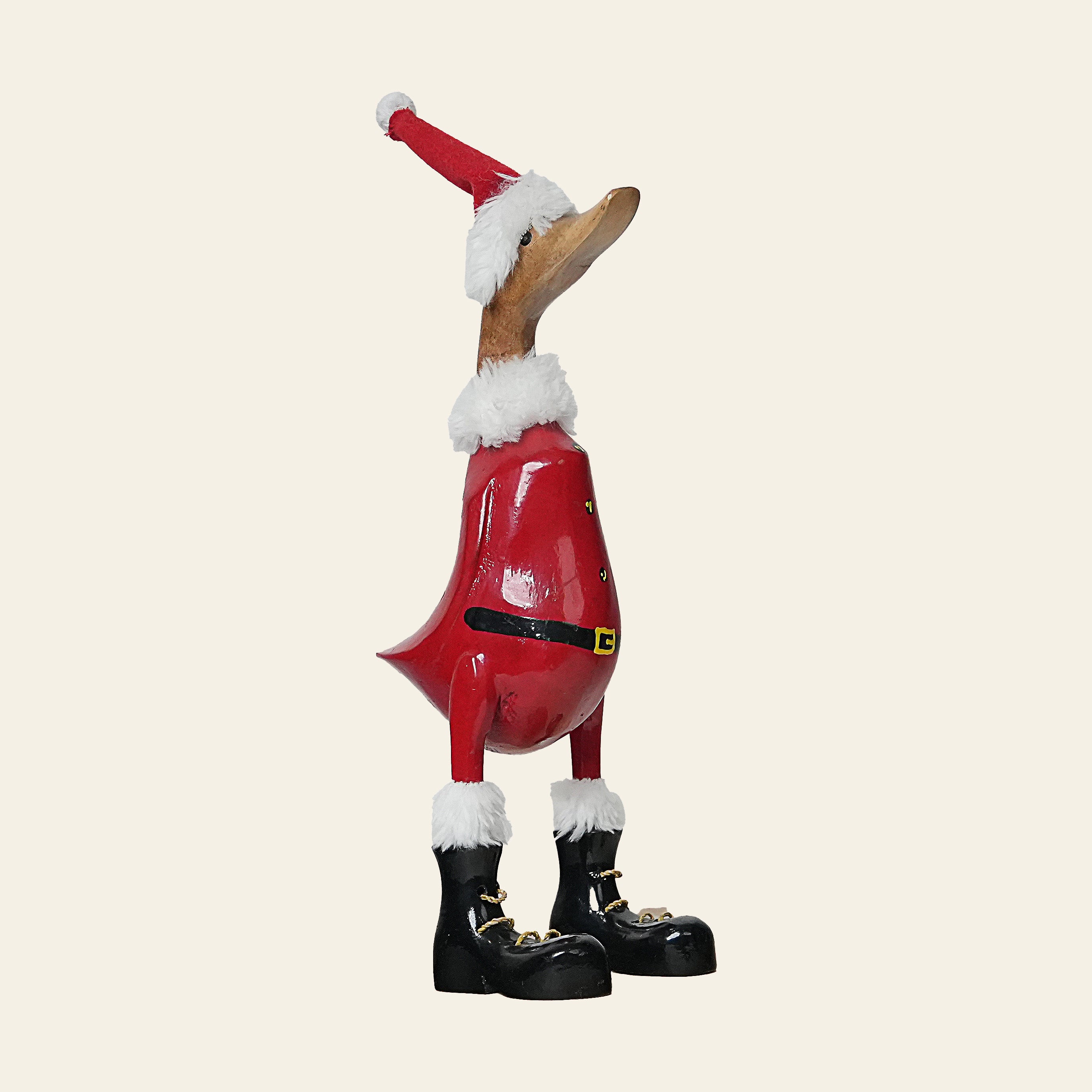 Bamboo Christmas Duck Figurine - Santa Holiday Decoration