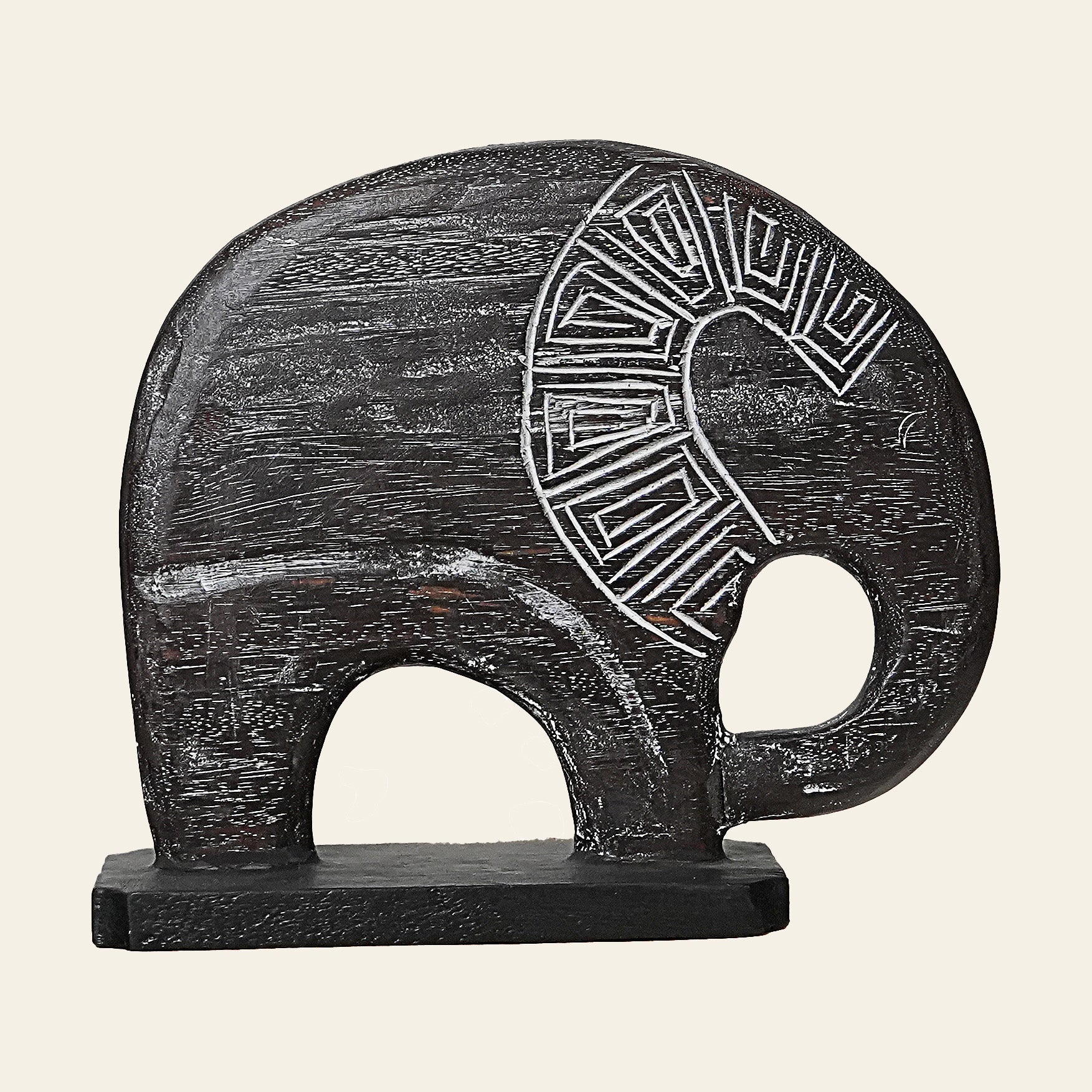 Carved Elephant Sculpture - Cultural Home Decor