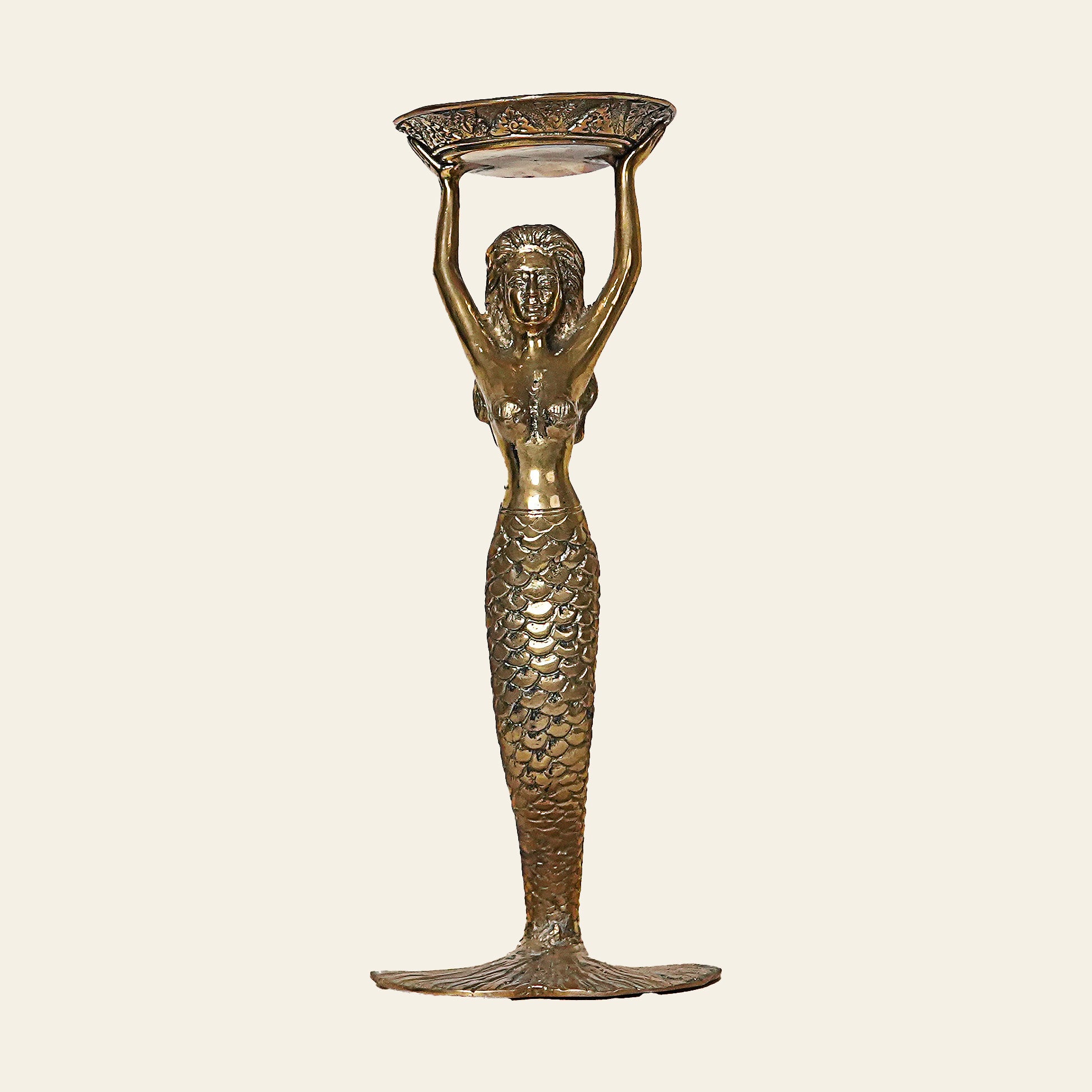 Brass Mermaid Candle Holder - Coastal Home Decor