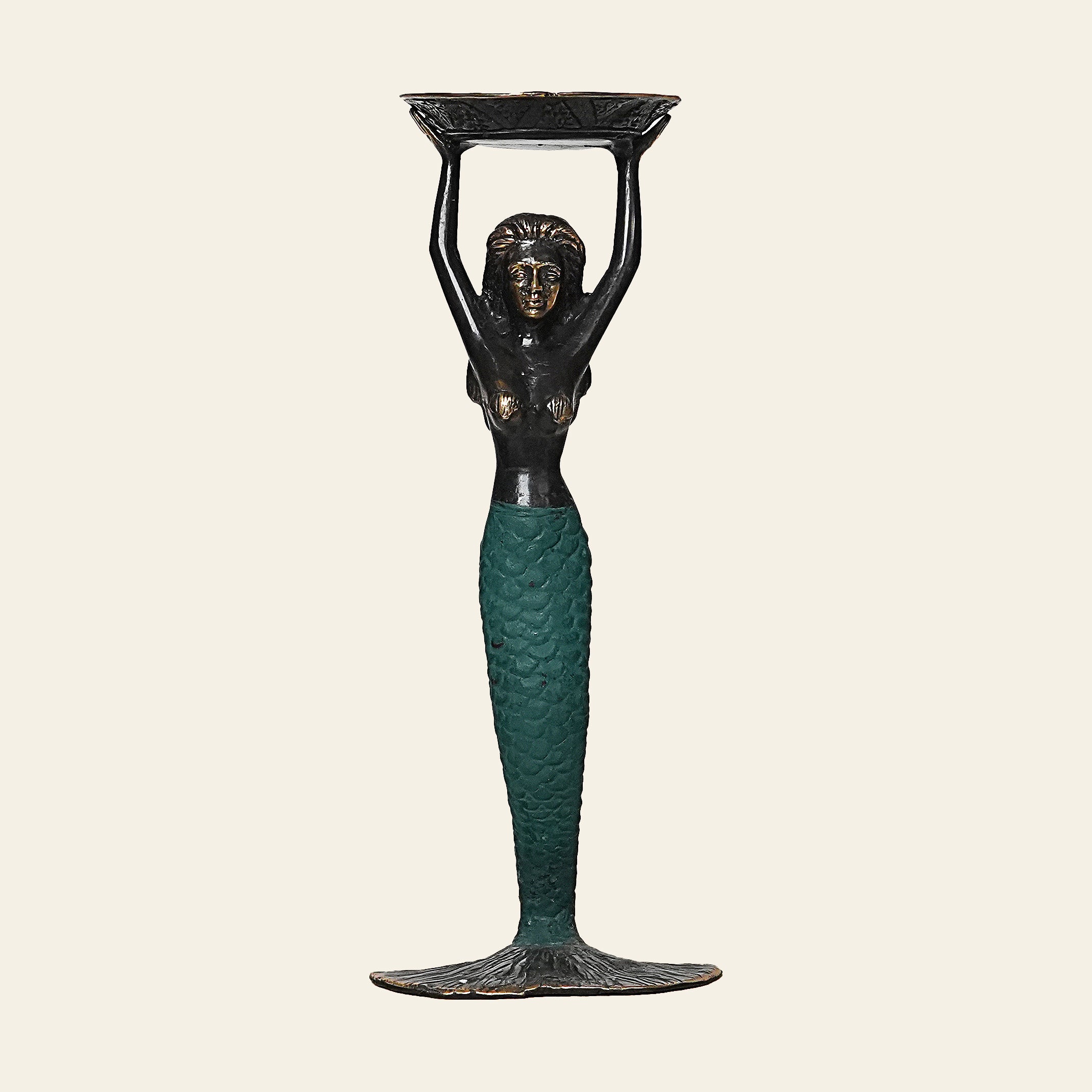 Brass Mermaid Candle Holder - Coastal Home Decor