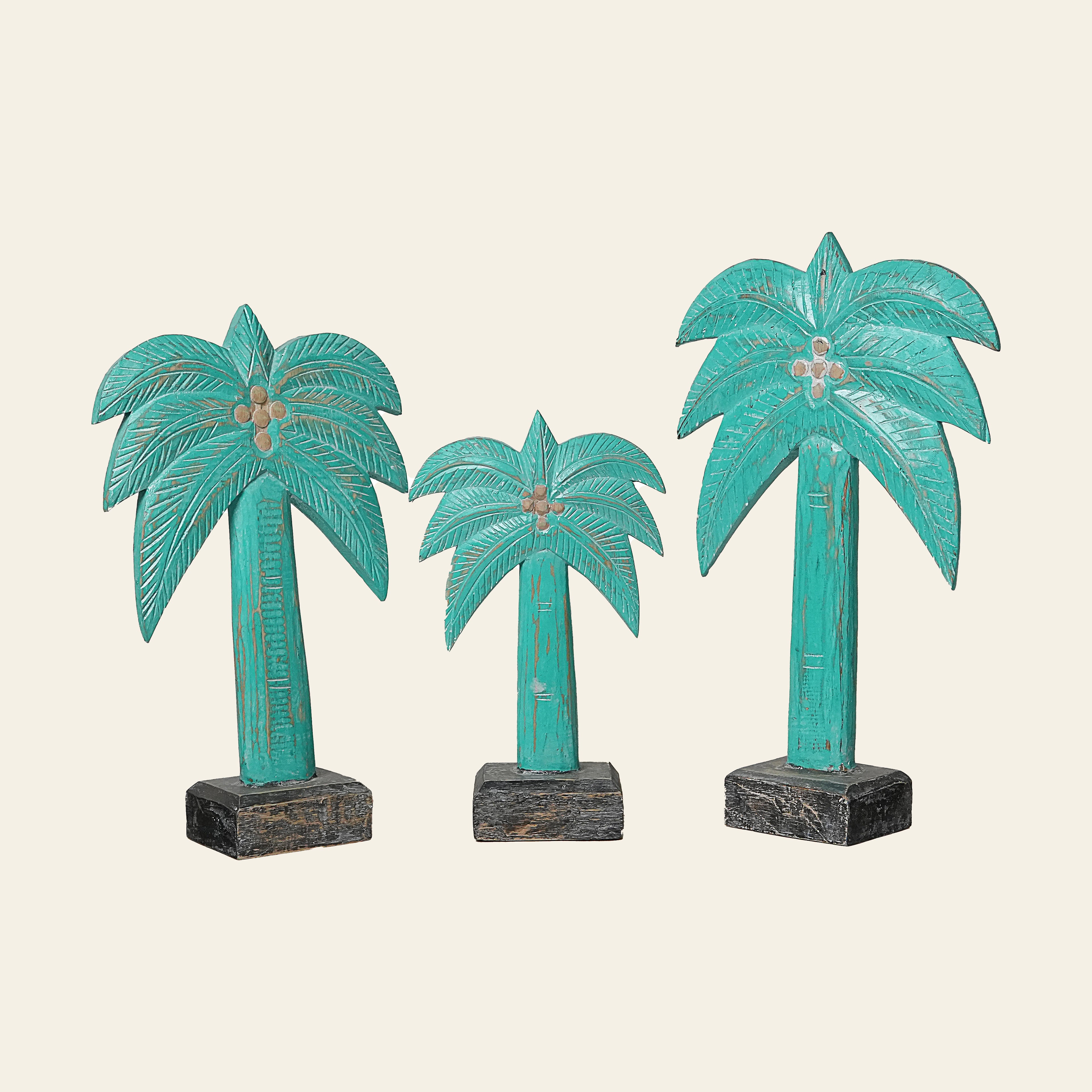 Wooden Palm Tree Decor - Tropical Home Decoration