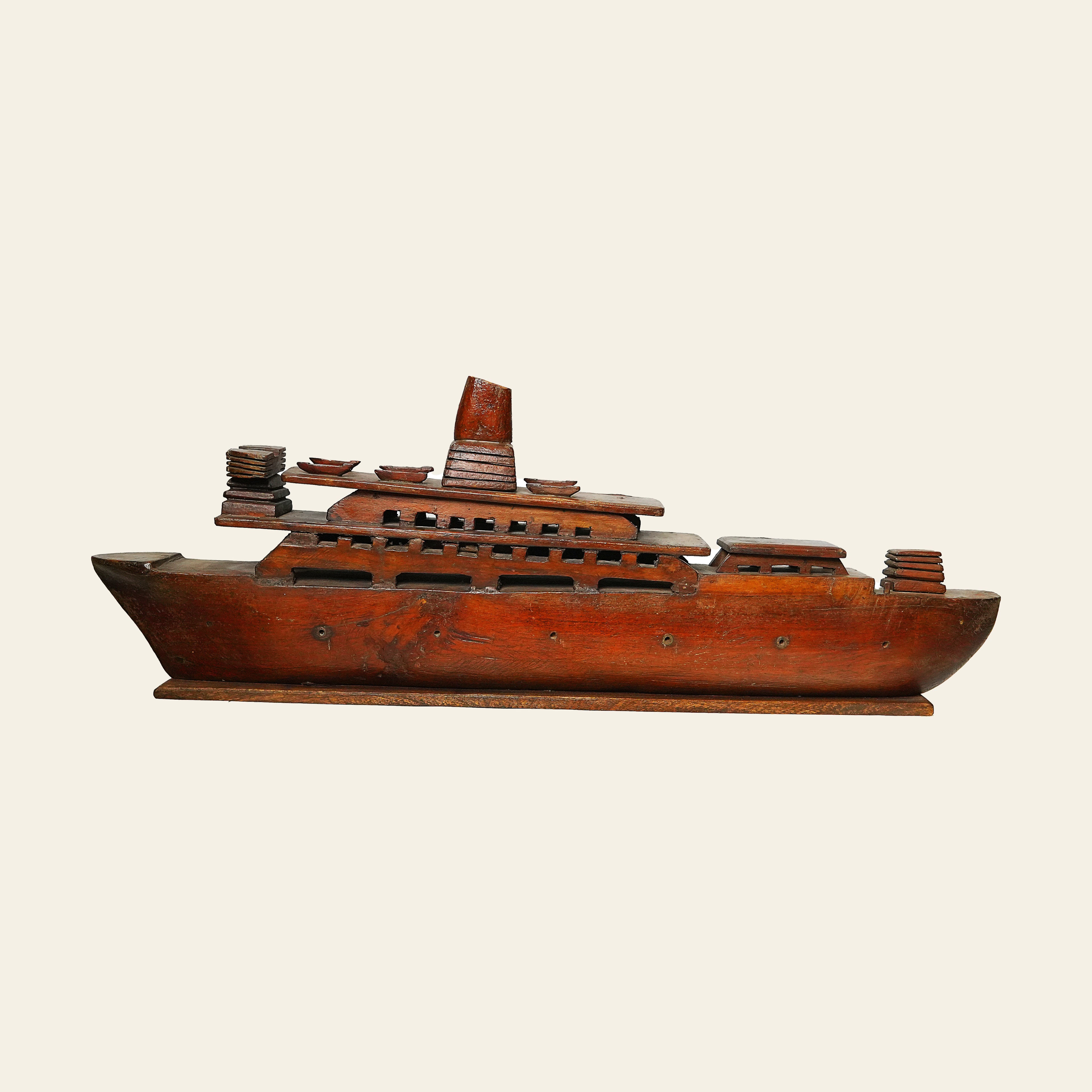 Handcrafted Wooden Cruise Ship Model