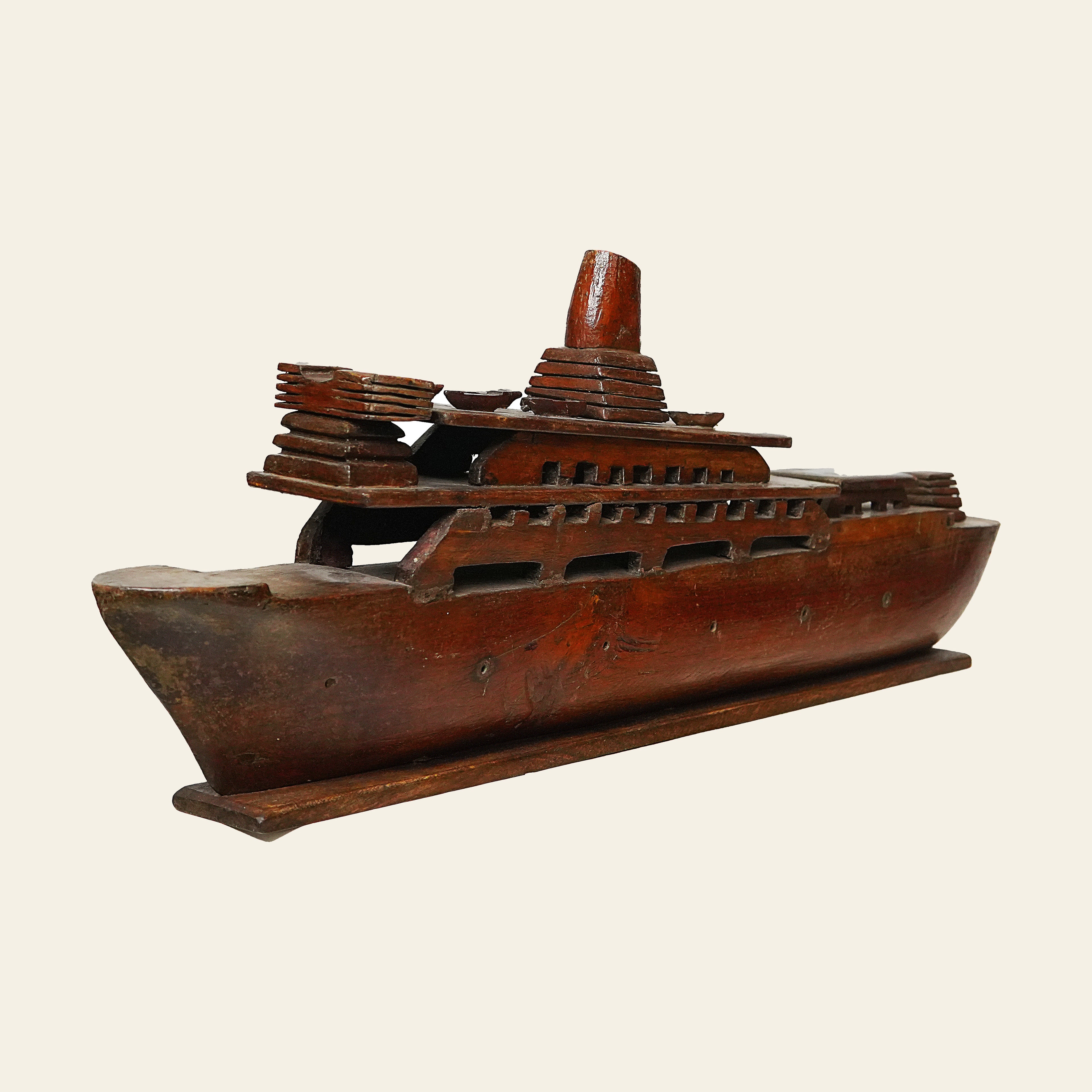 Handcrafted Wooden Cruise Ship Model