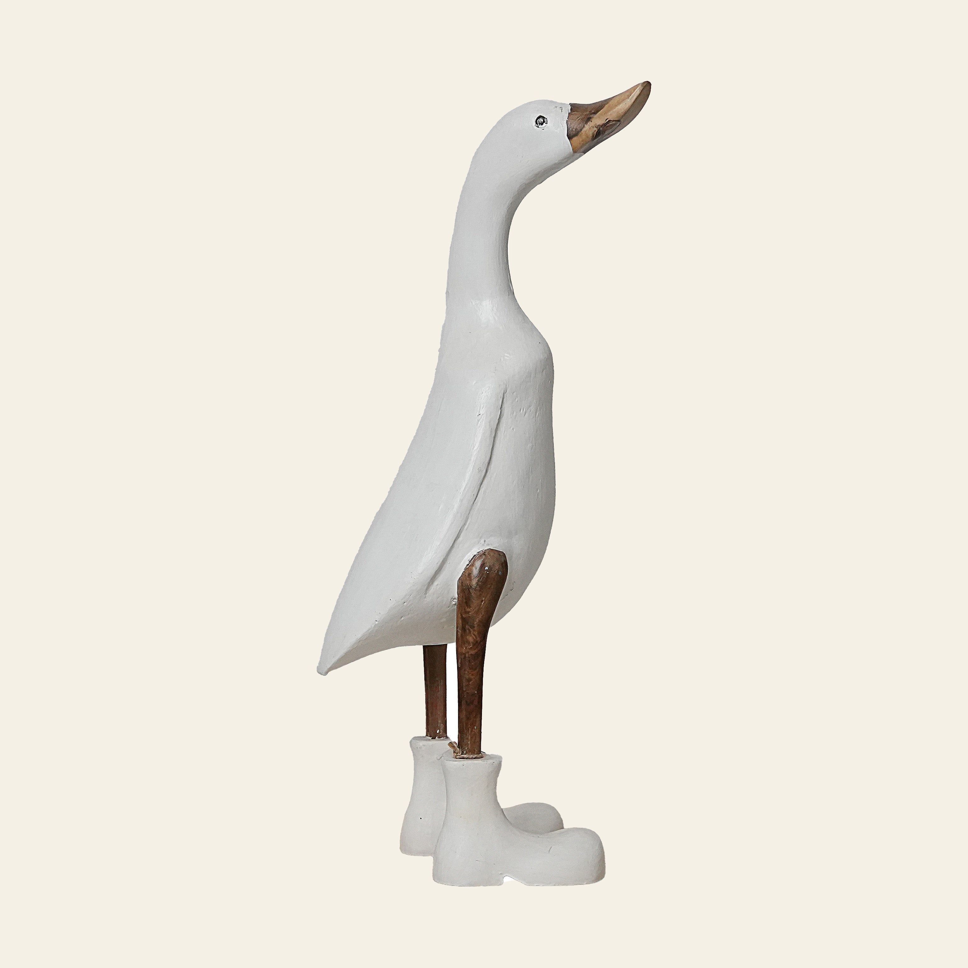 Bamboo Duck Figurine - White Eco-Friendly Decor